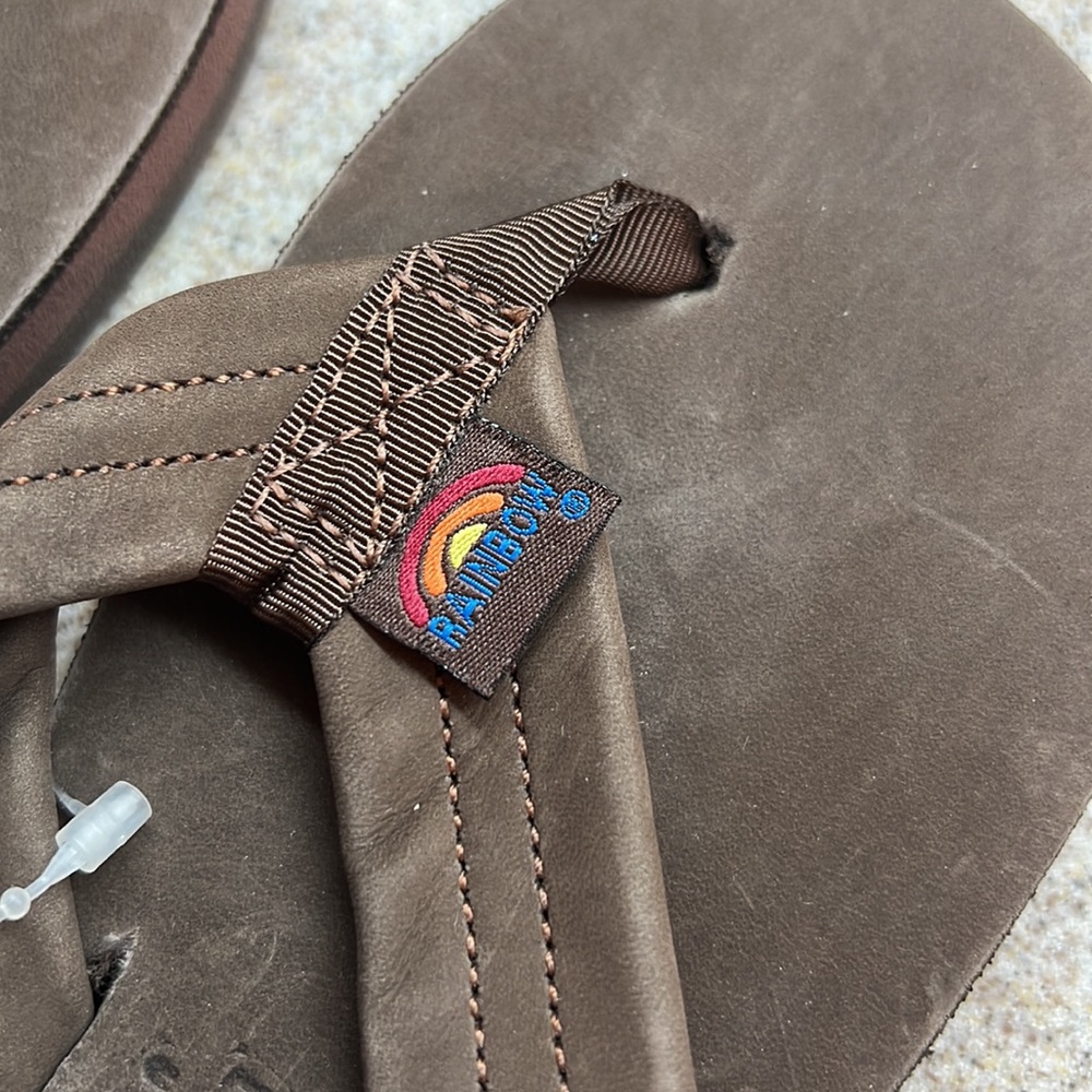 Premier Leather Expresso Brown Kids RAINBOW flip flops Brand New!! - Picture 7 of 9